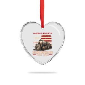Train USA 250th Anniversary Heart Crystal Glass Ornament American Iron Spirit Steam Locomotive Railroad Train Engine TS11 Print Your Wear
