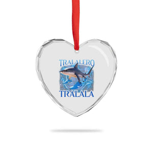 Tralalero Tralala Shark Heart Crystal Glass Ornament Funny Internet Brainrot Memes Gen Alpha TS10 Print Your Wear
