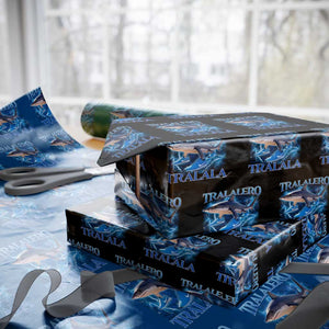Tralalero Tralala Shark Wrapping Paper Roll Funny Internet Brainrot Memes Gen Alpha TS10 Black Print Your Wear