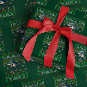Tralalero Tralala Xmas Meme Wrapping Paper Roll Snowboard Ugly Xmas TS14 Green Print Your Wear