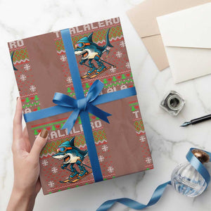 Tralalero Tralala Xmas Meme Wrapping Paper Roll Snowboard Ugly Xmas TS14 Mocha Print Your Wear