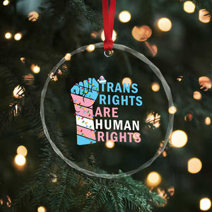 Trans Rights Are Human Rights Crystal Glass Ornament Christmas LGBTQ Supporter Gift TS12 Print Your Wear