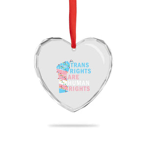 Trans Rights Are Human Rights Heart Crystal Glass Ornament Christmas LGBTQ Supporter Gift TS12 Print Your Wear