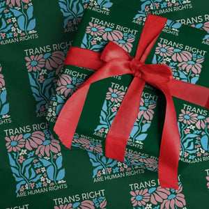 Trans Rights Wrapping Paper Roll Protect Trans Social Justice LGBT TS10 Green Print Your Wear