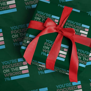 Trans Rights Wrapping Paper Roll Transgender LGBTQ Queer Pride Ally Social Justice TS10 Green Print Your Wear