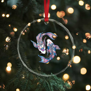 Transgender Ally Koi Fish Crystal Glass Ornament Funny Japanese Art Graphic