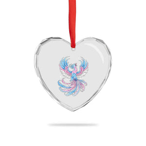 Transgender Phoenix Reborn Heart Crystal Glass Ornament Trans Pride Flag Bird TS12 Print Your Wear