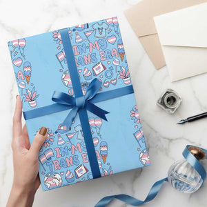 Transgender Pride In My Trans Era Wrapping Paper Roll Proud Ally Support Graphic TS12 Light Blue Print Your Wear