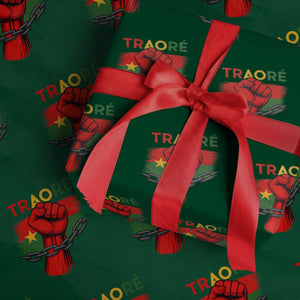 Traoré 2025 Burkina Faso Flag Wrapping Paper Roll Raised Fist Broken Chains TS02 Green Print Your Wear