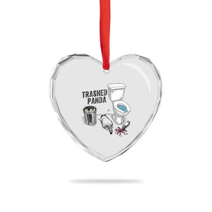 Trashed Panda Heart Crystal Glass Ornament Funny Drunk Racoon Meme TS14 Print Your Wear