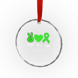 Traumatic Brain Injury Awareness Crystal Glass Ornament Peace Love Cure TBI Warrior TS02 Print Your Wear