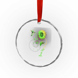 Traumatic Brain Injury Awareness Crystal Glass Ornament Sunflower Hummingbird TS02 Print Your Wear
