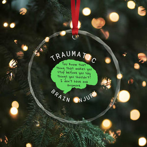 Traumatic Brain Injury Awareness Crystal Glass Ornament TBI Support TS02 Print Your Wear
