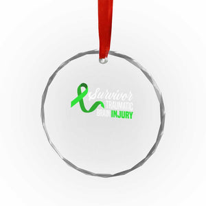 Traumatic Brain Injury Awareness Crystal Glass Ornament TBI Survivor TS02 Print Your Wear