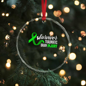 Traumatic Brain Injury Awareness Crystal Glass Ornament TBI Survivor TS02 Print Your Wear