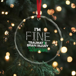 Traumatic Brain Injury Awareness Crystal Glass Ornament TBI Warrior I'm Fine TS02 Print Your Wear
