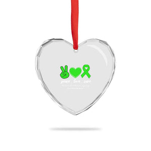 Traumatic Brain Injury Awareness Heart Crystal Glass Ornament Peace Love Cure TBI Warrior TS02 Print Your Wear