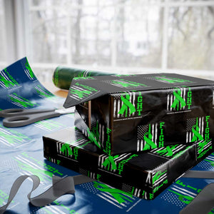 Traumatic Brain Injury Awareness Wrapping Paper Roll Fight TBI American US Flag TS02 Black Print Your Wear