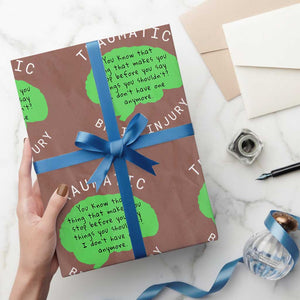 Traumatic Brain Injury Awareness Wrapping Paper Roll TBI Support TS02 Mocha Print Your Wear