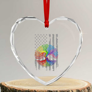 Tree of Life Rainbow LGBTQ Pride Heart Crystal Glass Ornament American Flag Gift TS14 Transparent Glass 3'' Heart Print Your Wear