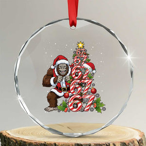 Trending Six Seven Meme Bigfoot Christmas Tree Crystal Glass Ornament Holiday Gift TS12 Transparent Glass 3'' Circle Print Your Wear