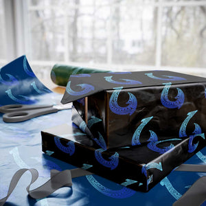 Tribal Makau Hawaiian Fish Hook Pacific Islander Hawaiian Wrapping Paper Roll TS11 Black Print Your Wear