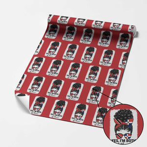 Trini Dominican Girl Wrapping Paper Roll Yes Im Both Trinidad And Tobago Dominican Pride TS10 Red Print Your Wear