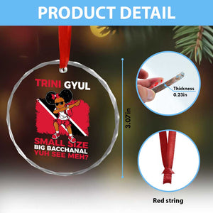 Trini Gyul Crystal Glass Ornament Funny Trinidadian Girl Afro Island Girls Caribbean TS10 Print Your Wear