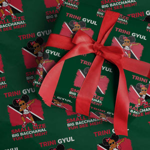 Trini Gyul Wrapping Paper Roll Funny Trinidadian Girl Afro Island Girls Caribbean TS10 Green Print Your Wear