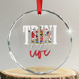 Trini Life Crystal Glass Ornament Trinidad and Tobago Flag Caribbean Souvenir TS10 Transparent Glass 3'' Circle Print Your Wear
