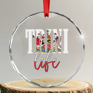 Trini Life Crystal Glass Ornament Trinidad and Tobago Flag Caribbean Souvenir TS10 Transparent Glass 3'' Circle Print Your Wear
