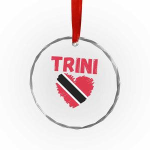 Trini Pride Crystal Glass Ornament Trinidad and Tobago Heart Flag Caribbean Roots TS10 Print Your Wear