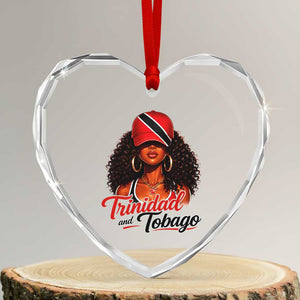 Trinidad and Tobago Afro Girl Heart Crystal Glass Ornament Trini Black Queen Caribbean Pride Heritage Gift TS10 Transparent Glass 3'' Heart Print Your Wear