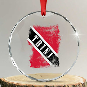 Trinidad and Tobago Flag Crystal Glass Ornament Caribbean Souvenir TS10 Transparent Glass 3'' Circle Print Your Wear