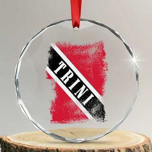 Trinidad and Tobago Flag Crystal Glass Ornament Caribbean Souvenir TS10 Transparent Glass 3'' Circle Print Your Wear