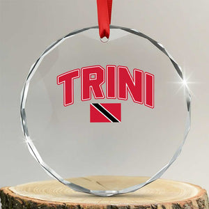 Trinidad and Tobago Flag Crystal Glass Ornament Trini Pride Vintage TS10 Transparent Glass 3'' Circle Print Your Wear