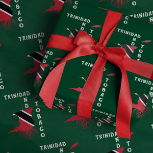 Trinidad and Tobago Flag Wrapping Paper Roll Trini Trinidadian Proud TS10 Green Print Your Wear
