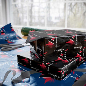 Trinidad and Tobago Flag Wrapping Paper Roll Trini Trinidadian Proud TS10 Black Print Your Wear