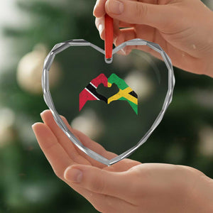 Trinidad and Tobago Jamaican Heart Crystal Glass Ornament Two Flags One Heart TS10 Print Your Wear
