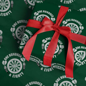 Triple 20 Master Dartist Gift Wrapping Paper Roll One Hundred And Eighty TS12 Green Print Your Wear