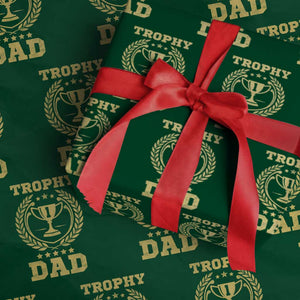 Trophy Dad Wrapping Paper Roll Number One Daddy Funny Dad Joke