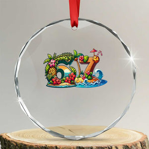 Tropical Beach Six Seven Crystal Glass Ornament Summer Island Vacation Graphic TS12 Transparent Glass 3'' Circle Print Your Wear
