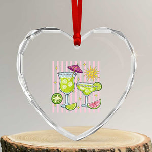Tropical Margarita Summer Heart Crystal Glass Ornament Beach Vacation Graphic TS12 Transparent Glass 3'' Heart Print Your Wear