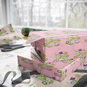 Tropical Margarita Summer Wrapping Paper Roll Beach Vacation Graphic TS12 Light Pink Print Your Wear
