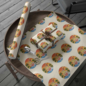 Tropical Skeleton Summerween Wrapping Paper Roll Beach Cocktail Vacation