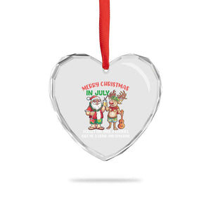 Tropical Xmas Heart Crystal Glass Ornament Give Me A Drink And Sunshine TS09 Print Your Wear