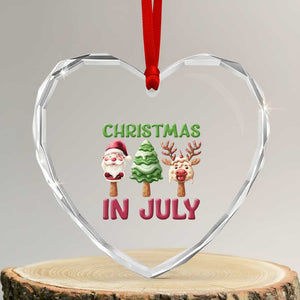 Tropical Xmas Heart Crystal Glass Ornament Ice Cream Santa Christmas Tree Reindeer TS09 Transparent Glass 3'' Heart Print Your Wear