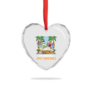Tropical Xmas Heart Crystal Glass Ornament No Cookies Just Cocktails Drunk Santa Reindeer TS09 Print Your Wear