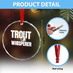 Trout Fishing Crystal Glass Ornament Funny Fishing Fisherman Trout Whisperer Gift TS10 Print Your Wear