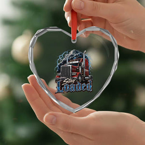 Truck Driver Heart Crystal Glass Ornament Funny Trucker Husband Big Rig Semi Trailer Truckin